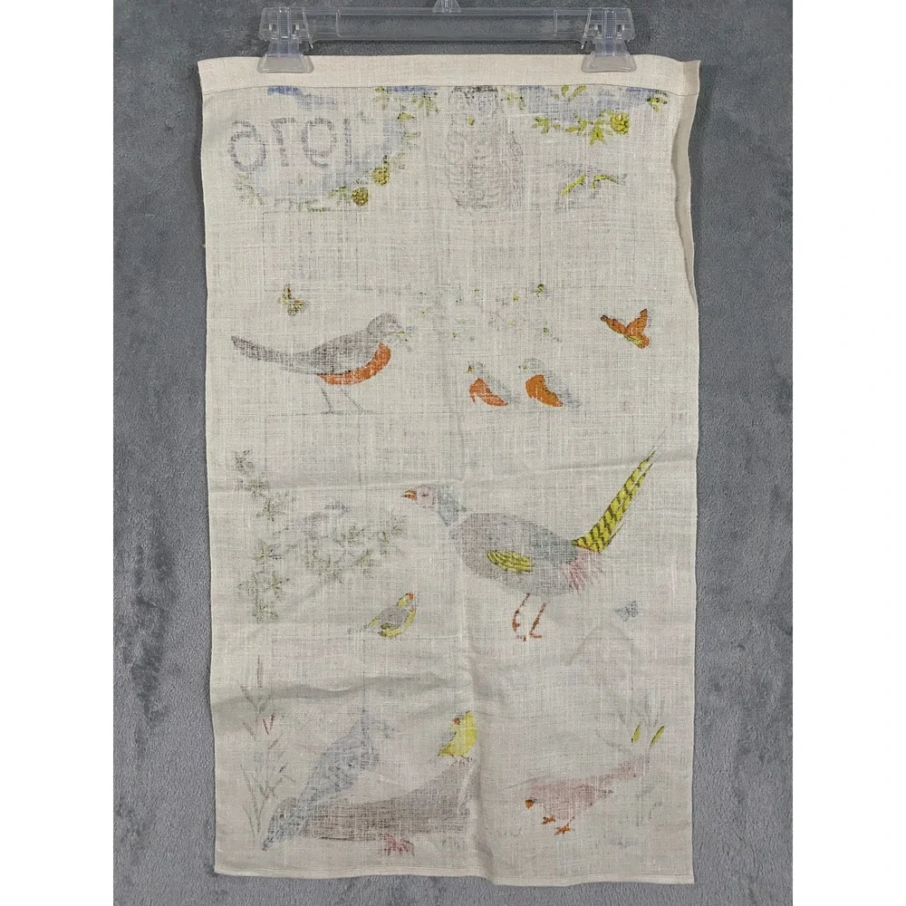 Textilimpex Linen Calendar Tea Towels 1975 1976 Birds‎ Bountiful Table Retro VTG